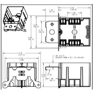 34 Cu Inch, Thomas & Betts Corporation B234ADJ Blue™ Switch Box, 2-Gang