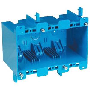 55 Cu Inch, Thomas & Betts Corporation B355R Blue™ Outlet Box, 3-Gang