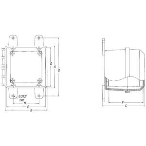 Carlon® CJ1085 Factory Assembled Jic Enclosure, 8 in W x 5 in D 10 in H, NEMA 1/3/3S/3X/3SX/4/4X/12/13 NEMA Rating, Polycarbonate