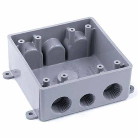 6-Hub, Thomas & Betts Corporation E382DE Weatherproof Device Box, 2-Gang