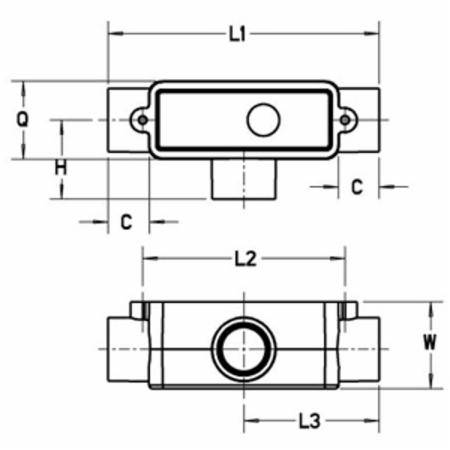 3/4 " Thomas & Betts Corporation E983E Conduit Body
