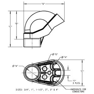 3" Thomas & Betts Corporation E998L Entrance Cap
