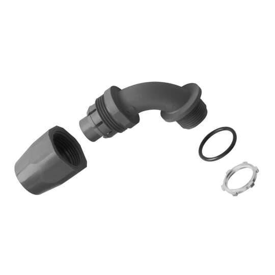 Carlon® Carflex® LT20C 2-Piece Conduit Connector, 3/8 in Trade, 90 deg, PVC
