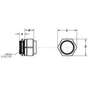 1-1/2" Thomas & Betts Corporation LT43H Carflex® Liquidtight Flexible Conduit Connector