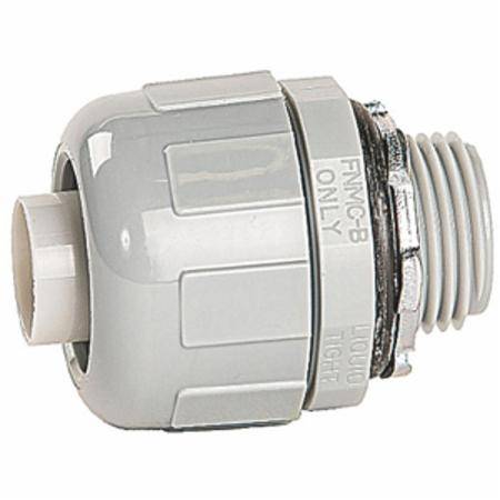 EATON Crouse-Hinds Liquidator™ LT50G Liquid Tight Non-Insulated Straight Threaded Conduit Connector With 14 to 4 AWG Aluminum Grounding Lug, 1/2 in Trade, Malleable Iron, Electro-Plated Zinc