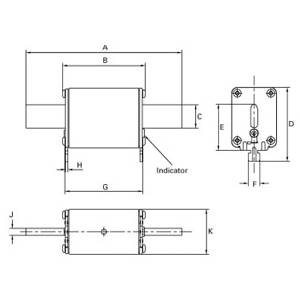 Edison 170M1566D Type T High Speed Fuse, 80 A, 690/700 VAC, 200 kA Interrupt, Class: AR, Square Body