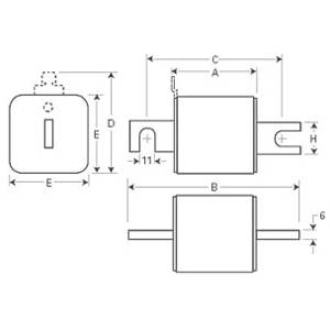 Bussmann 170M5013 Semi-Conductor High Speed Fuse, 700 A, 690 V, 200 kA Interrupt, Class: aR, Square Body