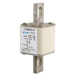Bussmann 170M3714 Type FU/115 US Style High Speed Fuse, 160 A, 690 V, 200 kA Interrupt, Class: aR, Square Body