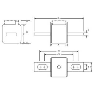 Bussmann 170M6664 Type FKE US Style High Speed Fuse, 1000 A, 690 V, 200 kA Interrupt, Class: aR, Square Body