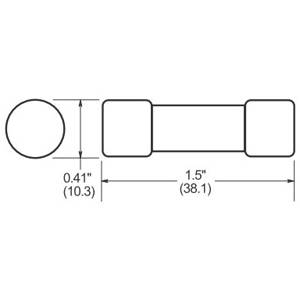 Bussmann BAF-2 Fast Acting Low Voltage Supplemental Fuse, 2 A, 250 VAC, 100 A Interrupt, Class: Supplemental, Cartridge Body