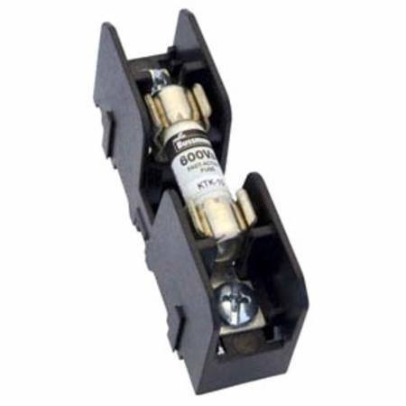 Edison BMM603-1C Modular Midget Fuse Block With Wire Connector, 600 VAC, 30 A, 14 to 2 AWG, 8 to 2 AWG Wire, 1 Pole