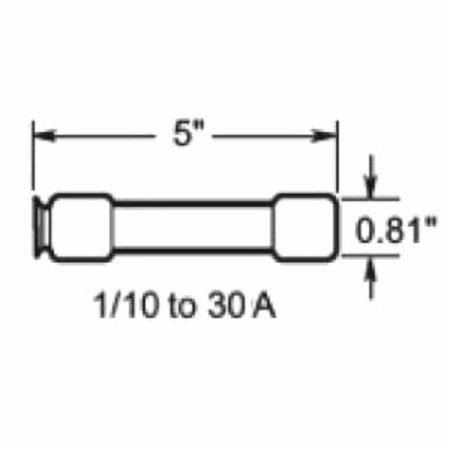 Bussmann Fusetron™ FRS-R-7-1/2 Current Limiting Renewable Time Delay Fuse, 7.5 A, 600 VAC/300 VDC, 200 kA Interrupt, RK5 Class, Cylindrical Body