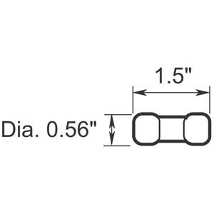Bussmann Limitron™ Tron® JJS-25 Current Limiting Very Fast Acting Fuse, 25 A, 600 V, 200 kAIC Interrupt, T Class, Cylindrical Body