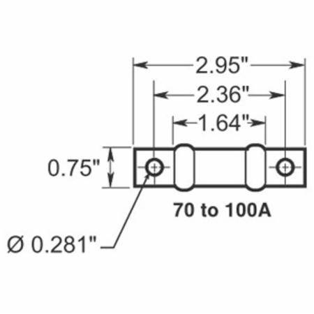 Bussmann Limitron™ T-Tron® JJS-80 Fast Acting Current Limiting Low Voltage Fuse, 80 A, 600 VAC, 200 kA Interrupt, T Class, Cartridge Body