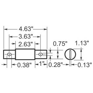 Bussmann Limitron™ JKS-70 Current Limiting Fast Acting Fuse, 70 A, 600 V, 200 kAIC Interrupt, J Class, Cartridge Body
