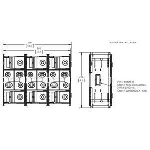 Bussmann JM60400-3CR Modular Fuse Block, 600 V, 225 to 400 A, Class: J, 600 kcmil, (2) 4 to 3/0 AWG Al Solid/Stranded Wire, 3 Poles
