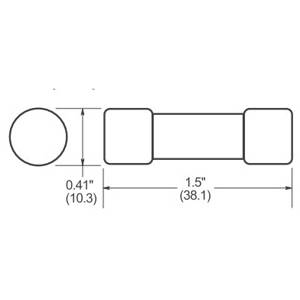 Bussmann Limitron™ KLM-2 Fast Acting Low Voltage Midget Supplemental Fuse, 2 A, 600 VAC/VDC, 100000 A AC/50000 A DC Interrupt, Class: Supplemental, Cartridge Body