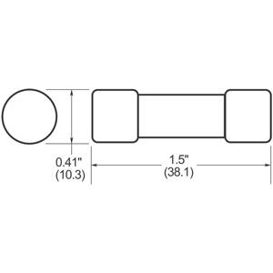 Bussmann LIMITRON® KTK-1 Fast Acting Fuse, 1 A, 600 VAC, 100 kA Interrupt, Class: Supplemental/Midget, Cartridge Body