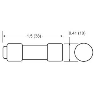 Bussmann Low-Peak™ LP-CC-1 Current Limiting Time Delay Fuse, 1 A, 600 VAC/300 VDC, 20/200 kA Interrupt, CC Class, Cartridge Body