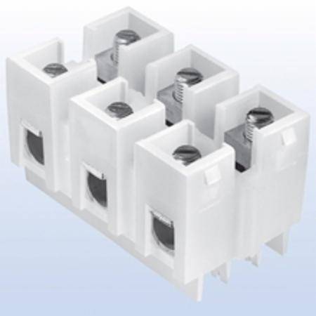 Bussmann NC3-WH Feed-Through Terminal Block, 600 V, 175 A, 14 to 2/0 AWG Aluminum/Copper Wire, 3 Poles, C-Rail Mount