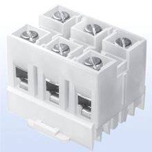 Bussmann NDN111-WH Terminal Block, 600 V, 90 A, 18 to 2 AWG Wire, 3 Poles, DIN Rail Mount