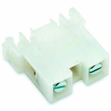 Bussmann NDN1-WH Feed-Through Terminal Block, 600 V, 90 A, 18 to 2 AWG Copper Wire, 1 Pole, DIN Rail/C-Rail/Surface Mount