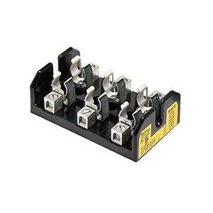 Edison T60030-3CR Open Style Fuse Block, 600 VAC/VDC, 1/2 to 30 A, T Class, 14 to 2 AWG Wire, 3 Poles