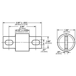 Edison Telpower® TPL-CZ TPL Current Limiting Fast Acting Power Distribution Fuse, 600 A, 170 VDC, 100 kA Interrupt, Round Body