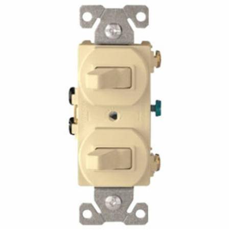 EATON Arrow Hart™ Eaton Wiring Devices 271V-BOX Duplex AC Toggle Combination Switch, 15 A at 120 VAC, 1 Poles