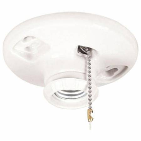 EATON Arrow Hart® 659-SP 2-Piece Lamp Holder With Pull Chain Switch, 660 W Lamp, 250 VAC, Medium