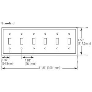 EATON Arrow Hart™ Eaton Wiring Devices 93071-SP-L 93000 Standard Toggle Switch Wallplate, 1 Gangs, 4-1/2 in H x 2-3/4 in W, 302/304 Stainless Steel, Clear