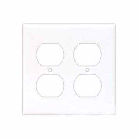 EATON Arrow Hartâ„¢ Eaton Wiring Devices 93102-SP-L 93000 Standard Receptacle Wallplate, 2 Gangs, 4.5 in H x 4.56 in W, 302/304 Stainless Steel
