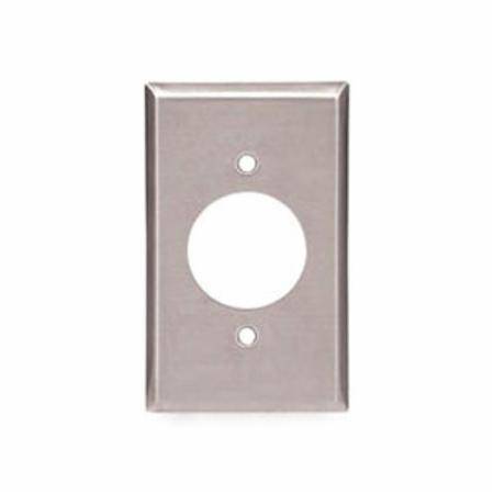 EATON Arrow Hart™ Eaton Wiring Devices 93111-SP-L 93000 Standard Power Outlet Wallplate, 1 Gangs, 4-1/2 in H x 2-3/4 in W, 302/304 Stainless Steel
