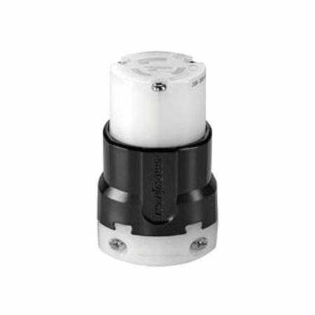 EATON Arrow Hart™ Safety Grip™ Eaton Wiring Devices AHL1430C Grounding Straight Ultra Grip Locking Connector, 125/250 VAC, 30 A, 3 Poles, 4 Wires, Black/White