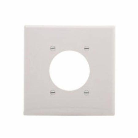 EATON Arrow Hart™ Eaton Wiring Devices PJ703W PJ Series Mid-Sized Power Outlet Wallplate, 2 Gangs, 4.87 in H x 4.94 in W, Polycarbonate/Thermoplastic, White