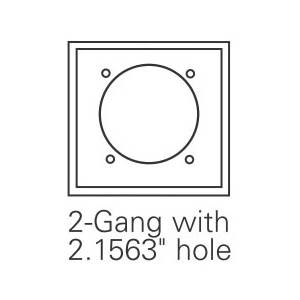 EATON Arrow Hart™ Eaton Wiring Devices PJ703W PJ Series Mid-Sized Power Outlet Wallplate, 2 Gangs, 4.87 in H x 4.94 in W, Polycarbonate/Thermoplastic, White