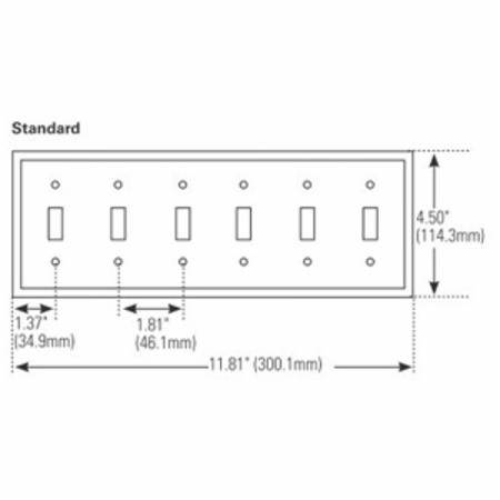 EATON Arrow Hart™ Eaton Wiring Devices PJ720W PJ Series Mid-Sized Power Outlet Wallplate, 1 Gangs, 4.87 in H x 3.12 in W, Polycarbonate/Thermoplastic, White
