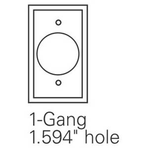 EATON Arrow Hart™ Eaton Wiring Devices PJ720W PJ Series Mid-Sized Power Outlet Wallplate, 1 Gangs, 4.87 in H x 3.12 in W, Polycarbonate/Thermoplastic, White