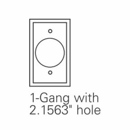 EATON PJ724W Mid-Size Screwless Receptacle Wallplate, 1 Gang, 4.87 in H x 3.12 in W, Polycarbonate, White
