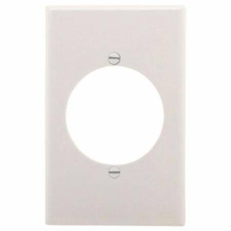 EATON PJ724W Mid-Size Screwless Receptacle Wallplate, 1 Gang, 4.87 in H x 3.12 in W, Polycarbonate, White