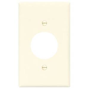 EATON Arrow Hart PJ7LA Mid-Size Screwless Receptacle Wallplate, 1 Gang, 4.87 in H x 3.12 in W, Polycarbonate, Light Almond