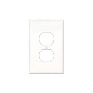 EATON Arrow Hart™ Eaton Wiring Devices PJ8BK PJ Series Mid-Sized Receptacle Wallplate, 1 Gangs, 4.87 in H x 3.12 in W, Polycarbonate/Thermoplastic, Black