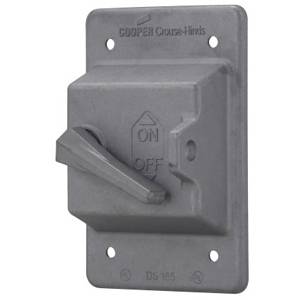 Crouse-Hinds DS185 DS Series Raintight Device Box Cover With Gasket, 2.91 in L x 2.08 in W, Snap Switch Cover, Die Cast Aluminum