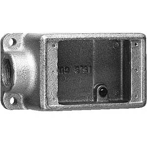 Crouse-Hinds Condulet® FD3 Type FD 1-Outlet Deep Device Box With Mounting Lug, 1 in Trade, 1 Gang, Feraloy Iron Alloy, Electro-Galvanized/Aluminum Acrylic Painted
