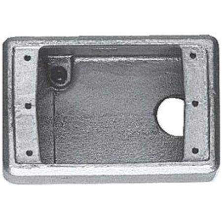 EATON Crouse-Hinds Condulet® FDA2 Type FDA 1-Entry Back Feed Deep Conduit Device Box, Feraloy® Iron Alloy, 1 Gang, 2-3/4 in W x 3-9/16 in D x 4-9/32 in H