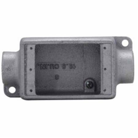 EATON Crouse-Hinds Condulet® FSC2 SA Shallow Device Box With Mounting Lug And Ground Screw, 3/4 in Trade, 1 Gang, Sand Copper-Free Aluminum, Natural