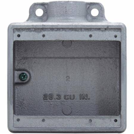 Crouse-Hinds Condulet® FS22 Type FS 1-Outlet Shallow Device Box With Mounting Lug, 3/4 in Trade, 2 Gangs, Feraloy Iron Alloy, Electro-Galvanized