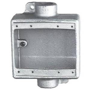 Crouse-Hinds Condulet® FSC222 Device Box, Feraloy Iron Alloy, 2 Gangs, 2 Outlets, 4-5/8 in W x 1-7/8 in D x 6-1/16 in H