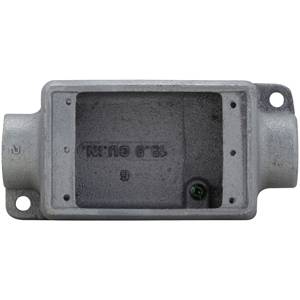 Crouse-Hinds Condulet® FSCA2 Type FSC 3-Outlet Shallow Device Box With Mounting Lug, 3/4 in Trade, 1 Gang, Feraloy Iron Alloy, Electro-Galvanized
