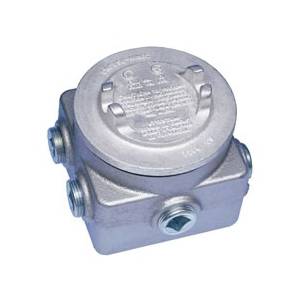 EATON Crouse-Hinds GUP214 Dust-Ignitionproof Explosionproof Raintight Junction Box, 4-1/8 in H x 4-1/8 in W x 2-3/4 in D, NEMA 4, Feraloy® Iron Alloy
